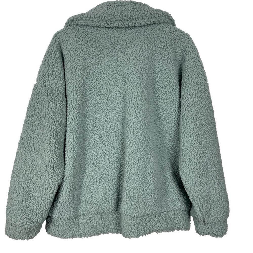 Wild Fable Teddy Coat Jacket Green Oversized Size XS/S - Picture 7 of 9